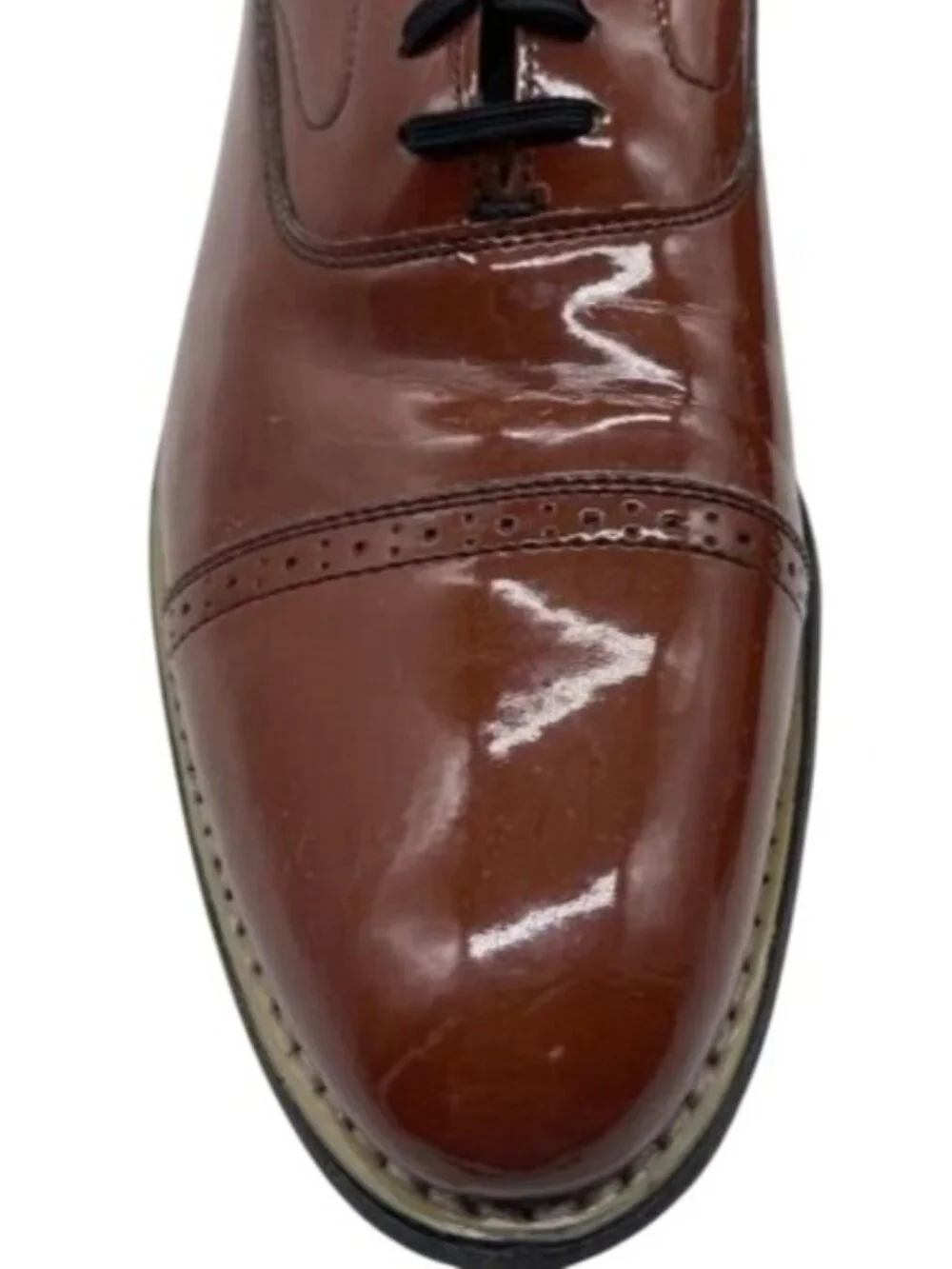 Stacy Adams Brown Patent Italian Leather Loafers Dress Shoes size 10.5